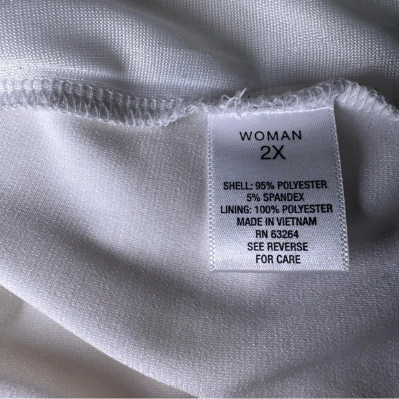 ROZ & ALI SLEEVELESS BLOUSE woman’s size 2X White Pleated Neckline Double Lined - Picture 8 of 10